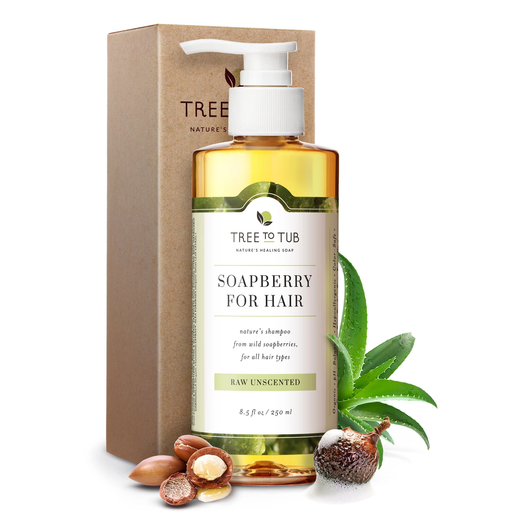 Tree to Tub Soapberry for Hair Raw Unscented