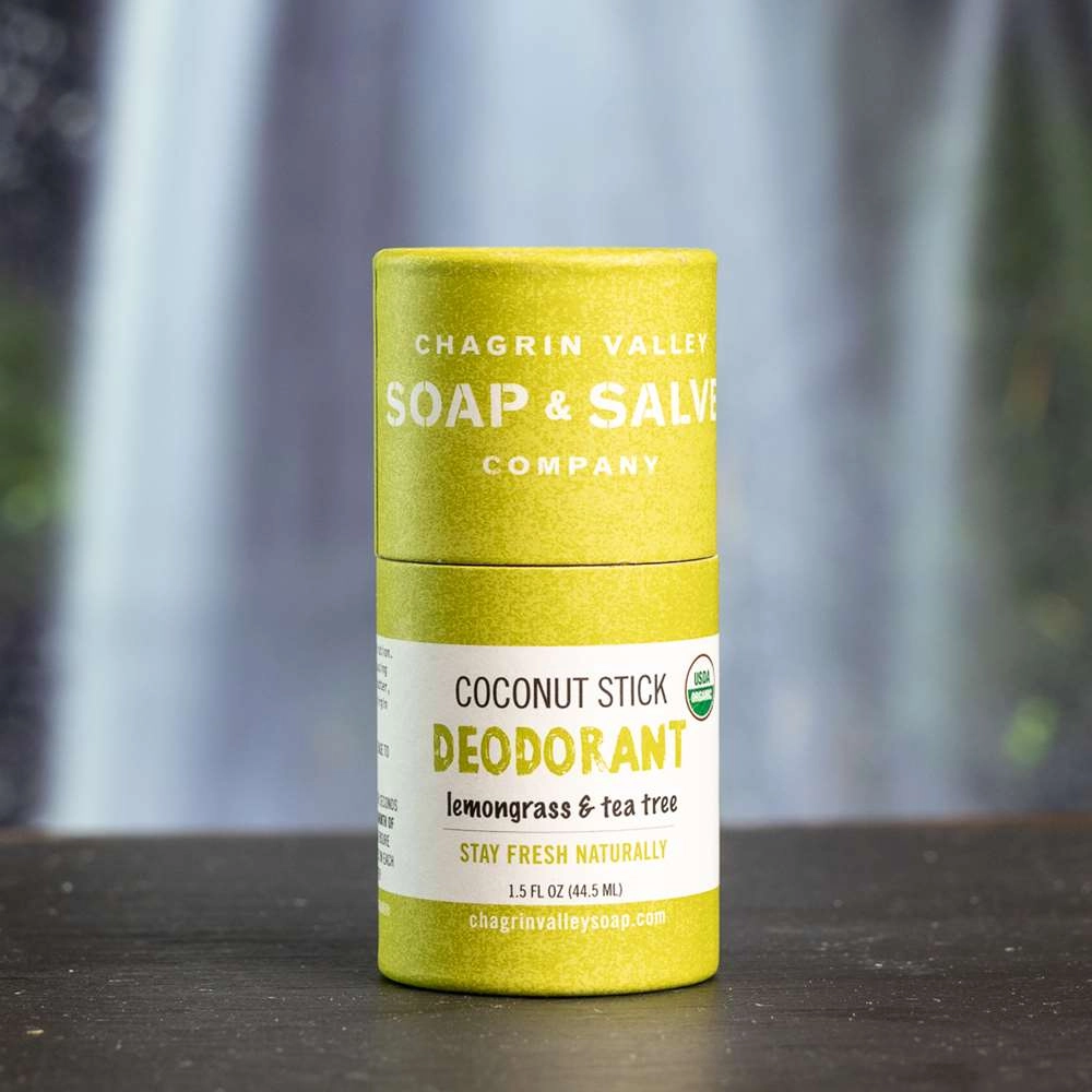 Khử mùi trà chanh Chagrin Valley Soap & Salve Company Coconut Stick Deodorant Lemongrass Tea Tree