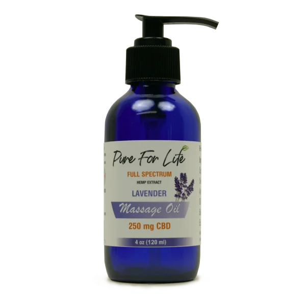Pure for Life Full Spectrum Hemp Extract 250 Mg Cbd Massage Oil Lavender