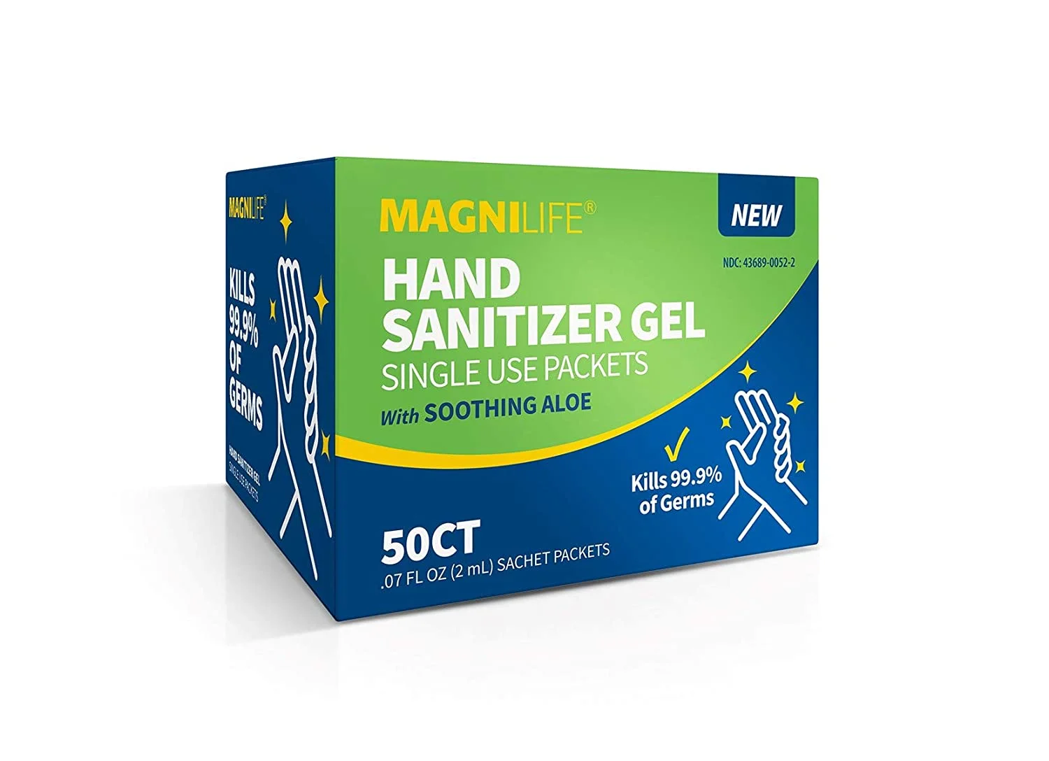 Magnilife Hand Sanitizer Gel Single Use Packets With Soothing Aloe