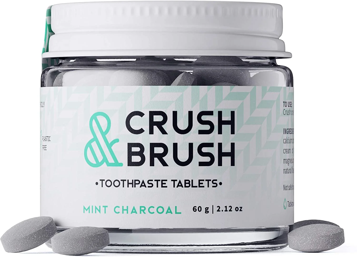 Kem đánh răng Crush & Brush Toothpaste Tablets Mint Charcoal