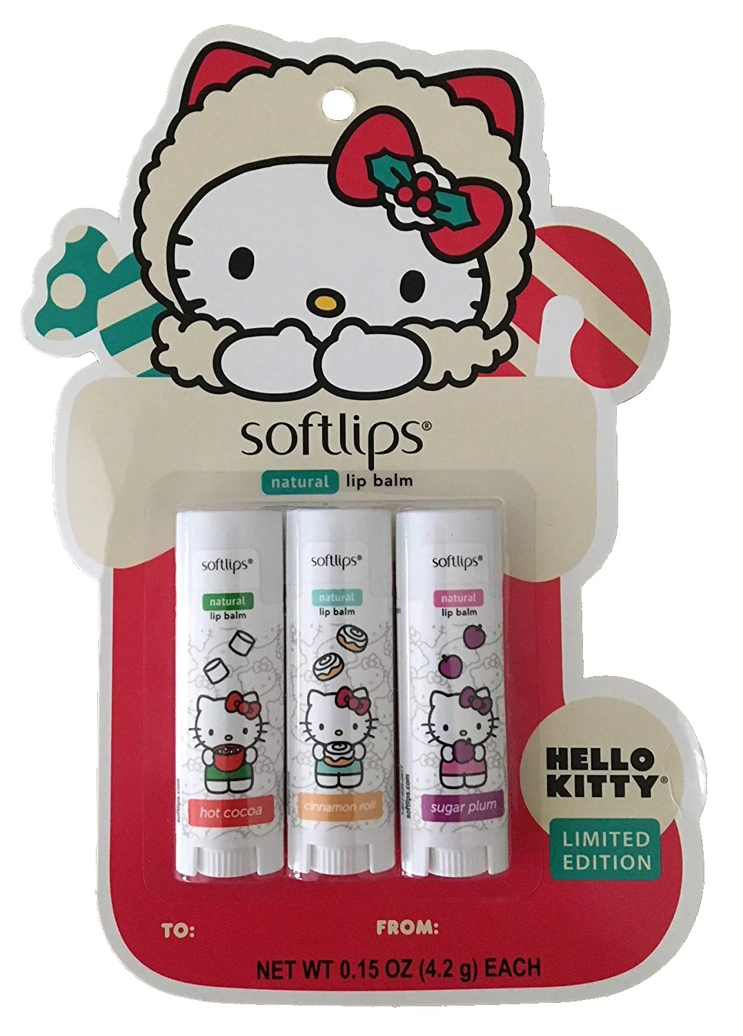 Son dưỡng Softlips Hello Kitty Natural Lip Balm Hot Cocoa Cinnamon Roll and