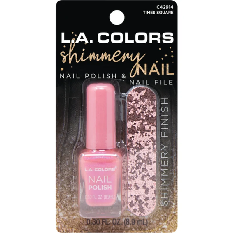 L.A. Colors Shimmery Nail Polish & Nail File Time Square C 42914