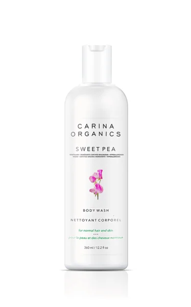 Sữa tắm gội đậu ngọt hà lan Carina Organics Daily Moisturizing Body Wash Sweet Pea