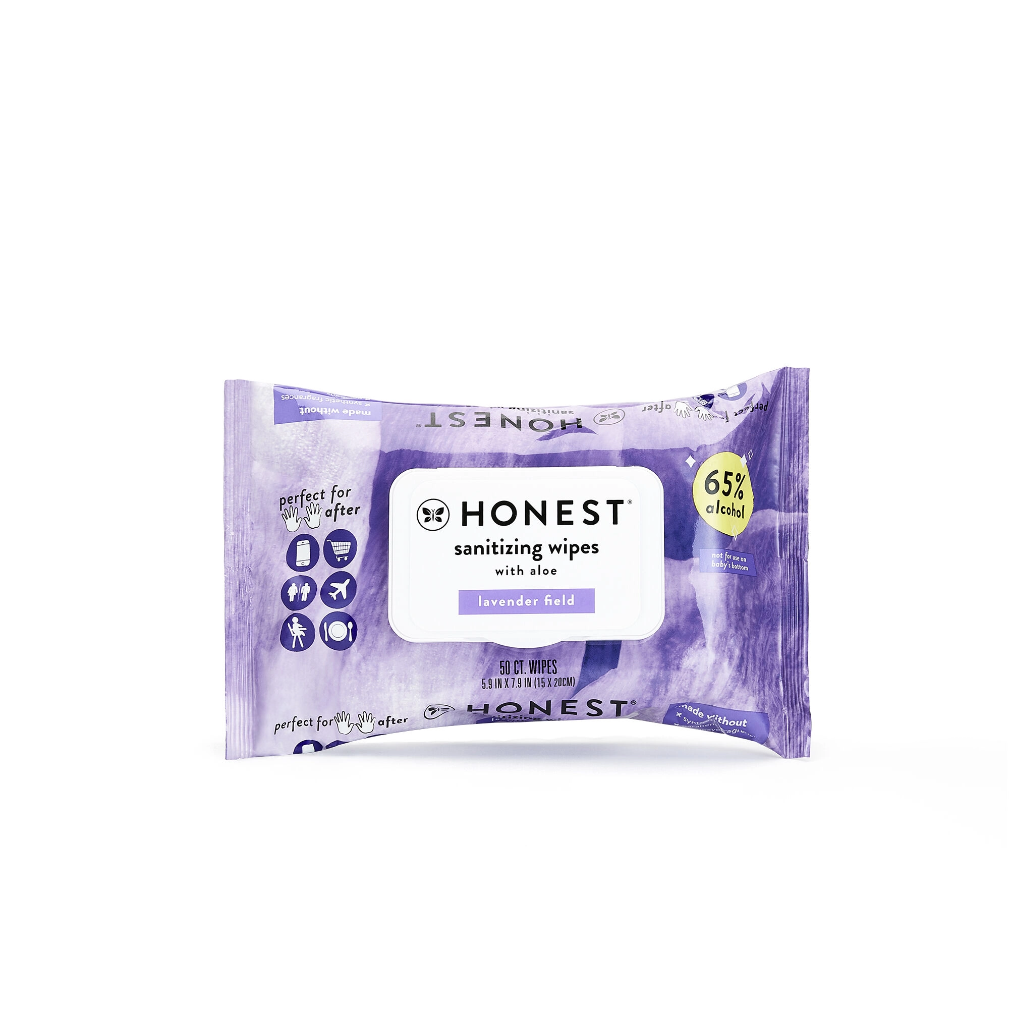 The Honest Company Sanitizing Alcohol Wipes Lavender Field