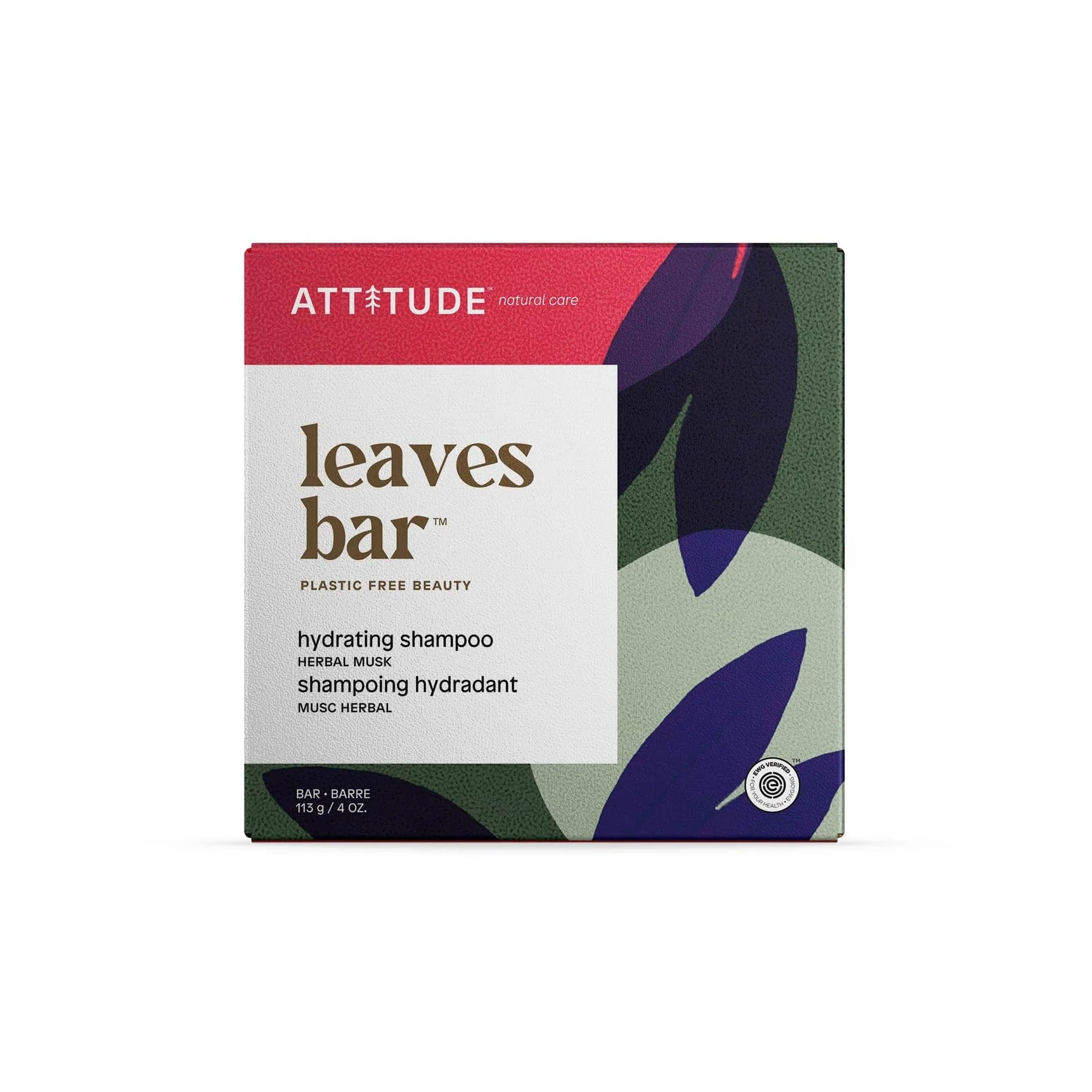 Attitude Leaves Bar Hydrating Shampoo Herbal Musk