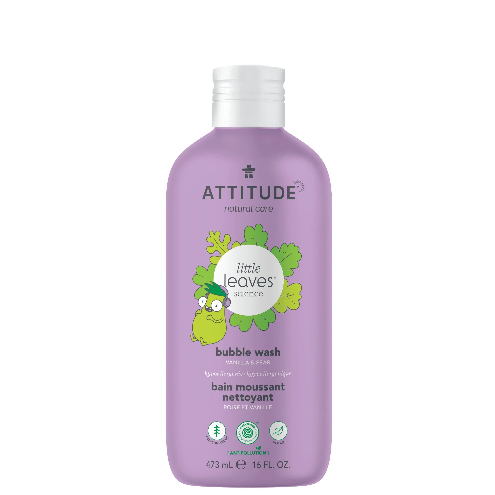 Attitude Little Leaves Bubble Wash Vanilla & Pear