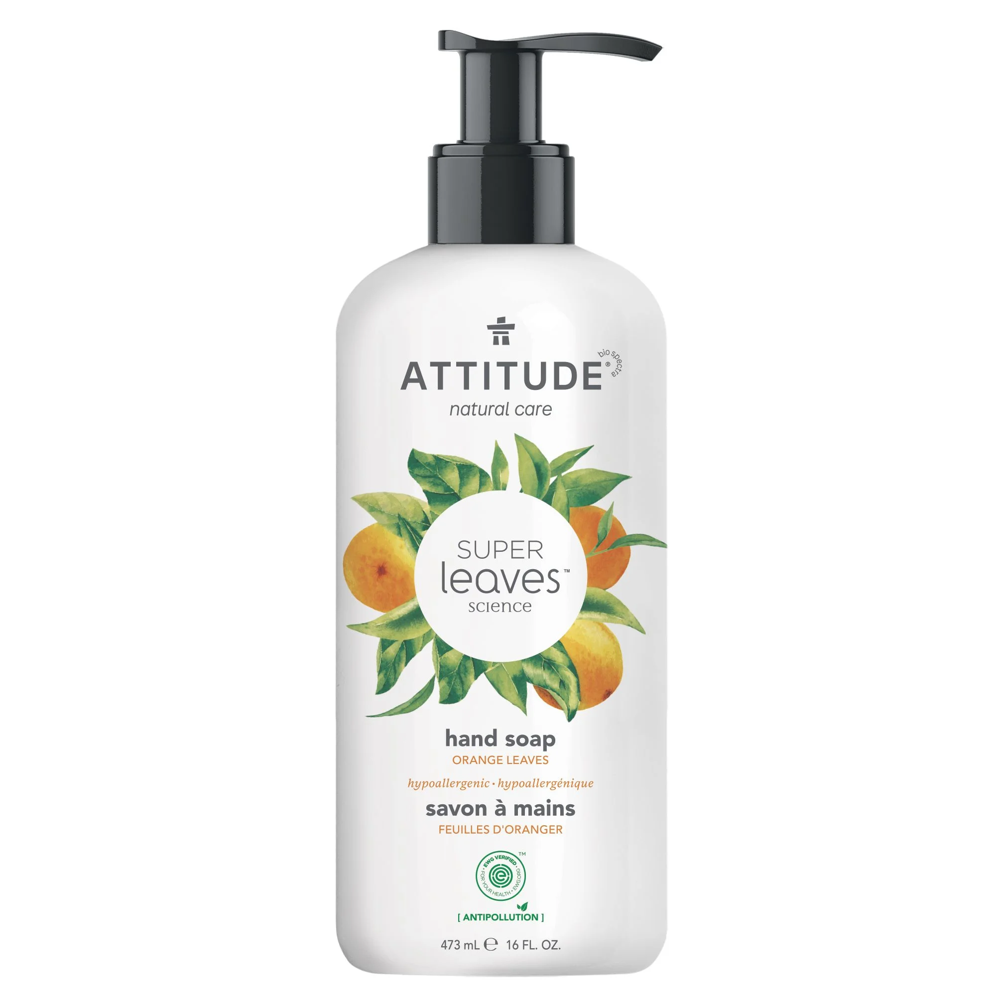 Nước rửa tay cam Attitude Super Leaves Liquid Hand Soap Orange Leaves