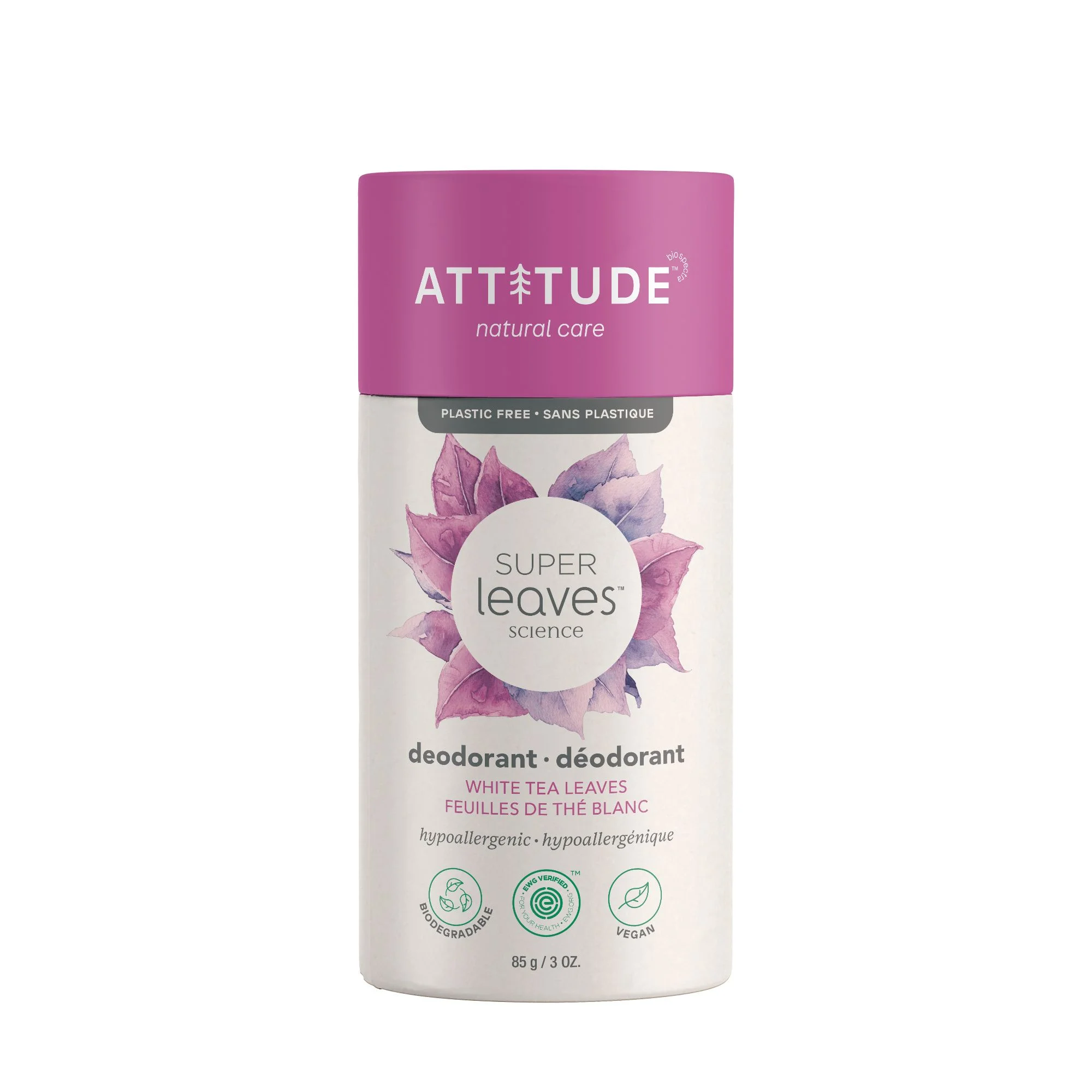 Khử mùi trà trắng Attitude Super Leaves Plastic Free Deodorant White Tea Leaves
