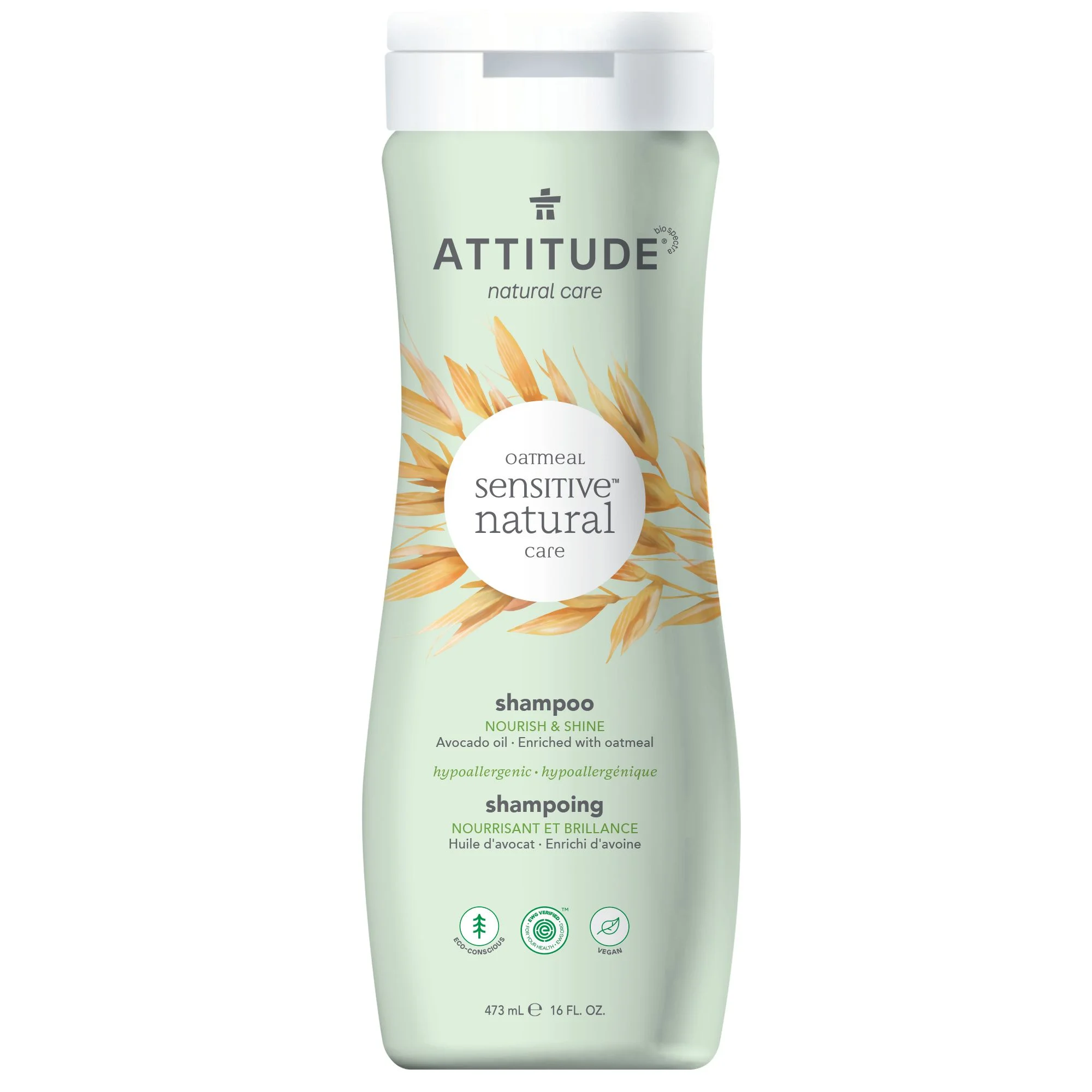 Dầu gội Attitude Sensitive Skin Shampoo Nourish & Shine Avocado