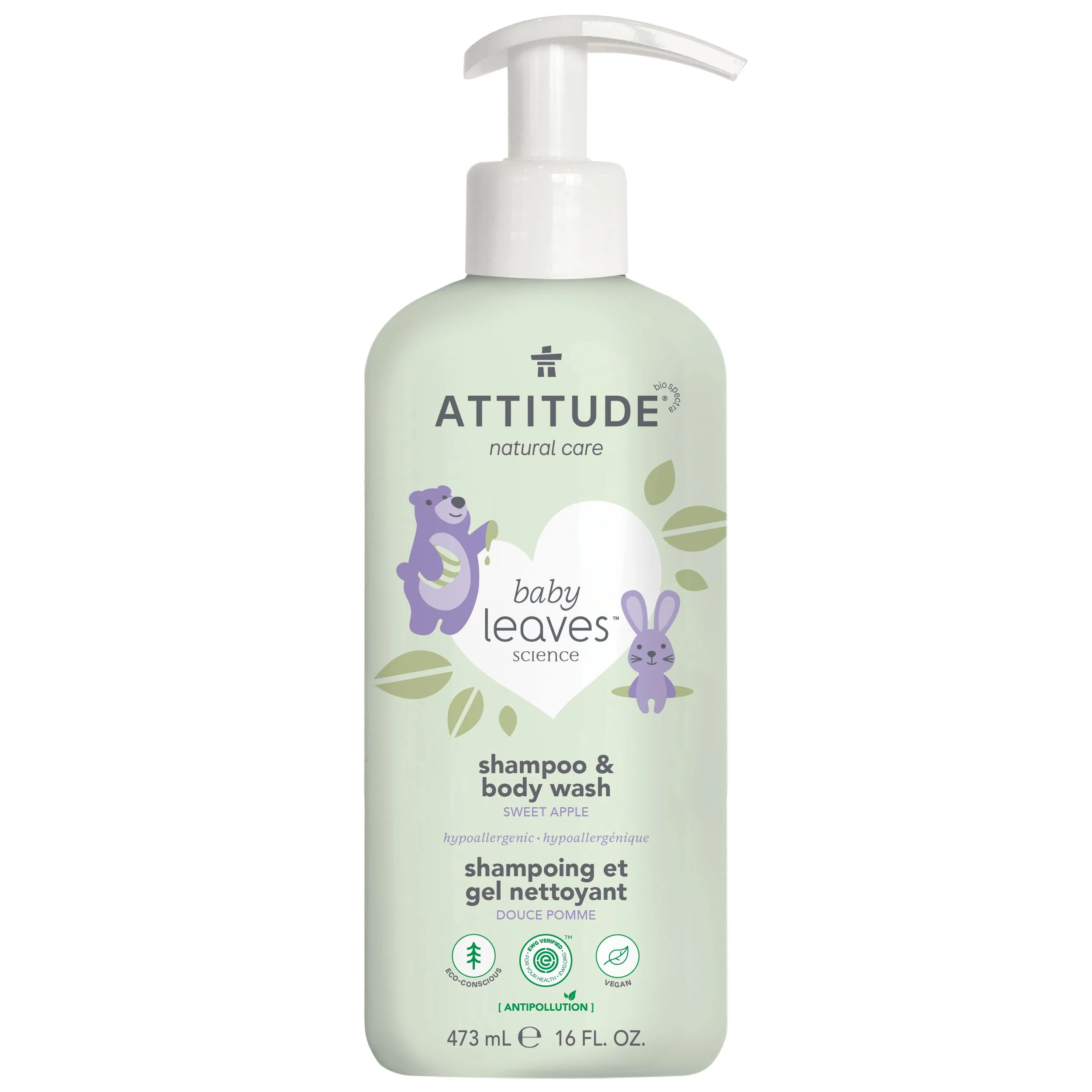Attitude Baby Leaves 2 in 1 Shampoo & Body Wash Apple
