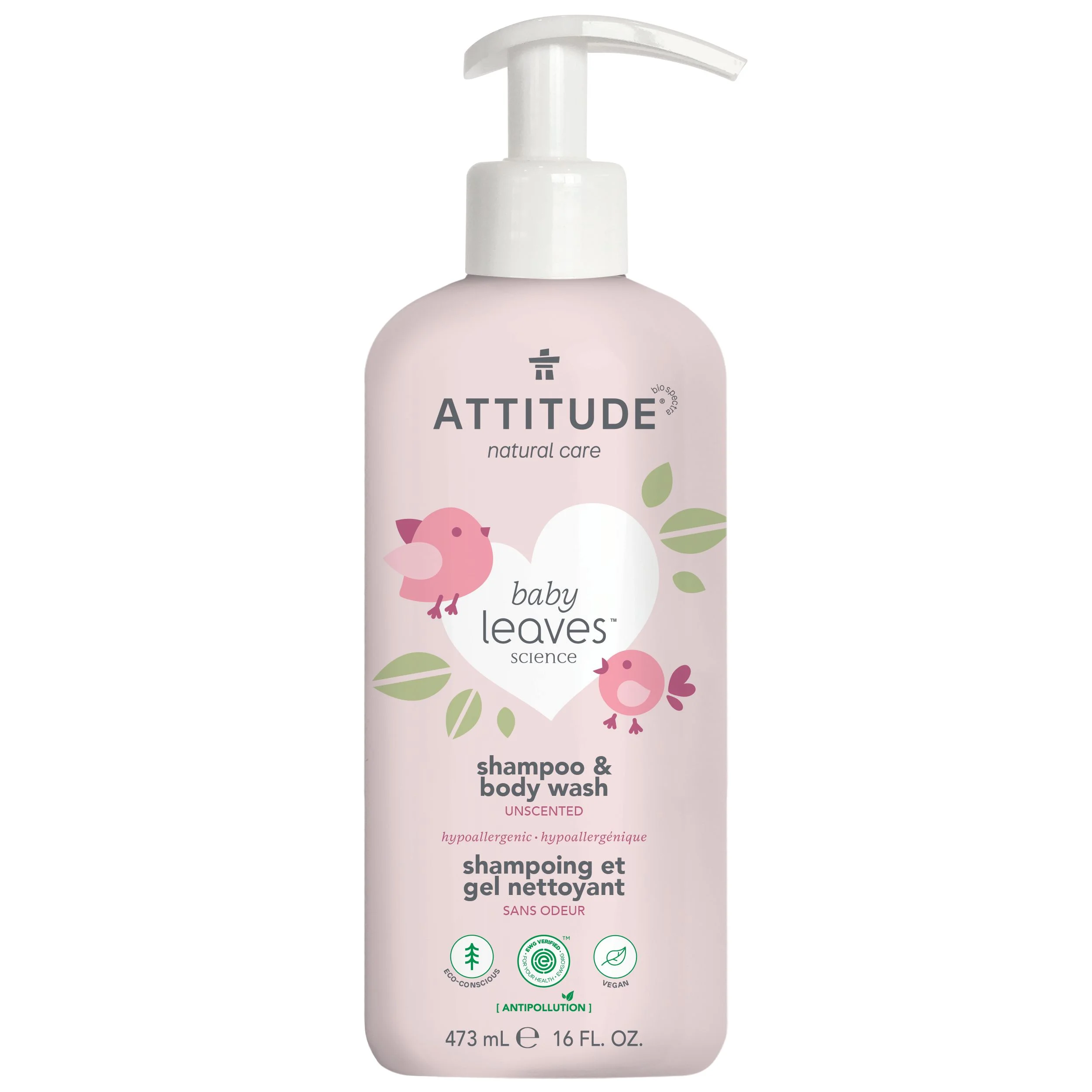 Attitude Baby Leaves 2 in 1 Shampoo & Body Wash Fragrance Free