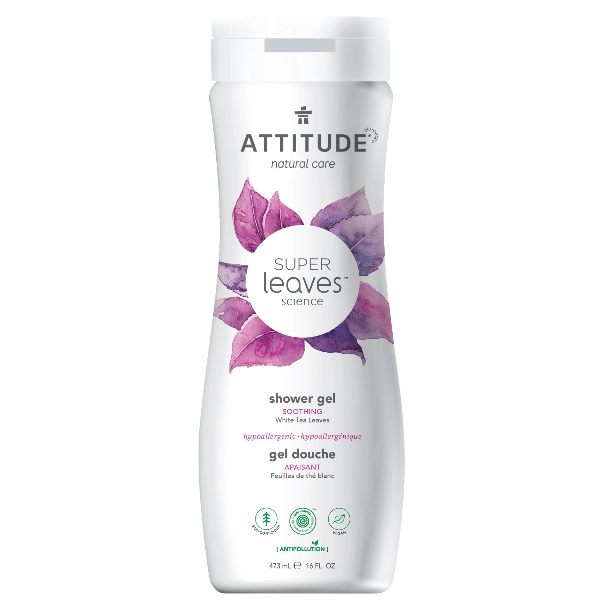 Attitude Super Leaves Shower Gel Soothing White Tea Leaves
