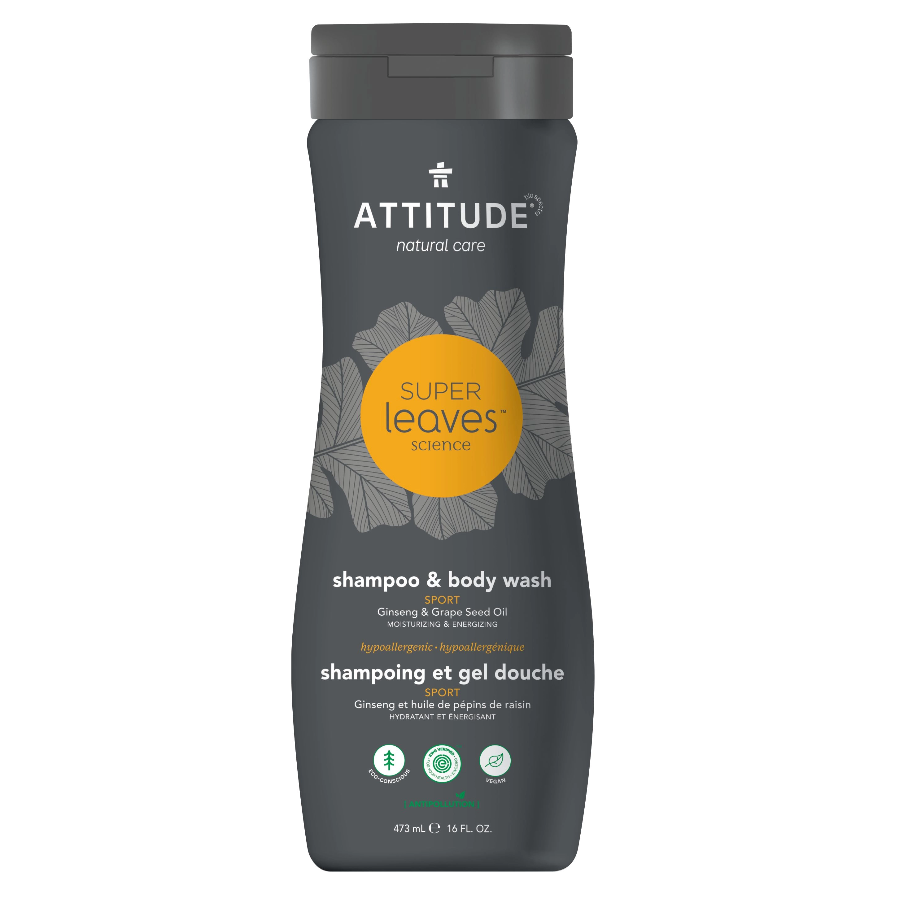Attitude Super Leaves Shampoo & Body Wash 2 in 1 Sports