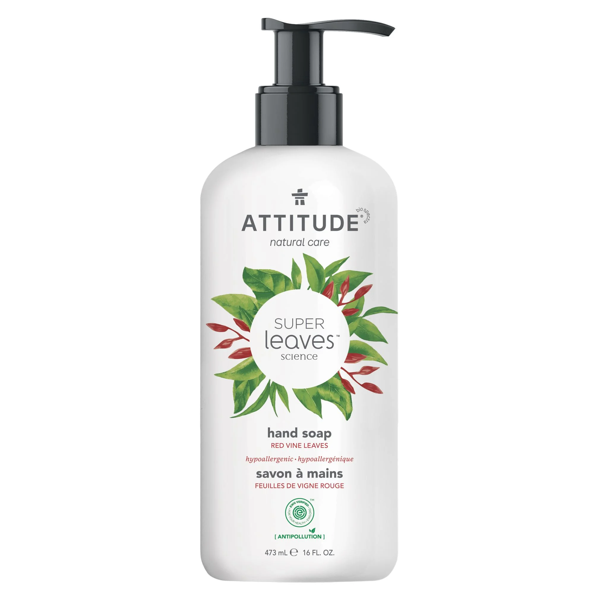 Nước rửa tay Attitude Super Leaves Hand Soap Red Vine Leaves