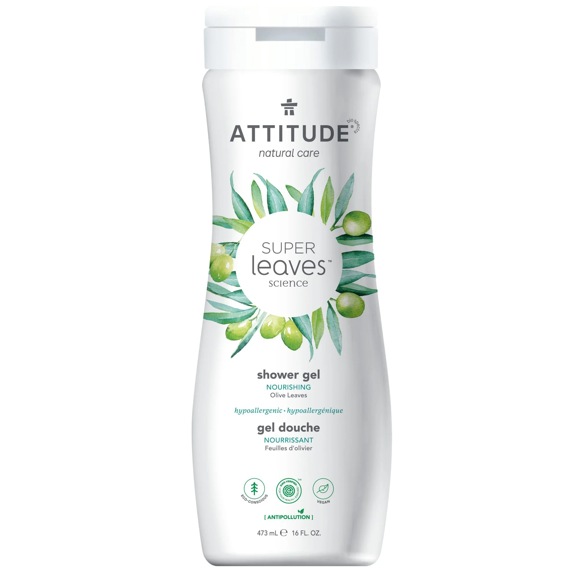 Attitude Super Leaves Shower Gel Nourishing Olive Leaves
