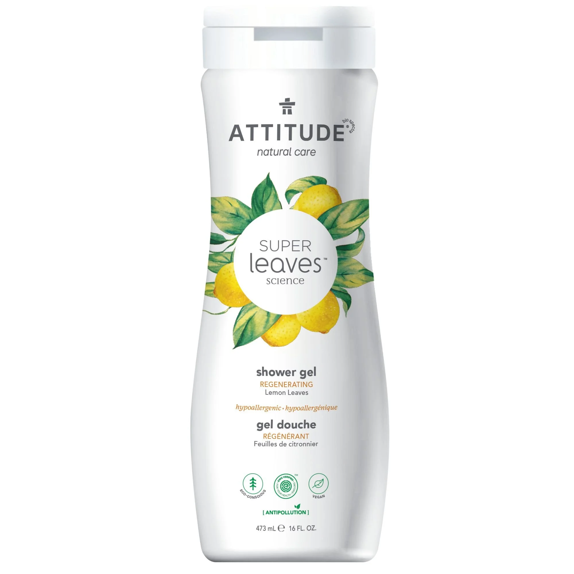 Attitude Super Leaves Shower Gel Regenerating Lemon Leaves