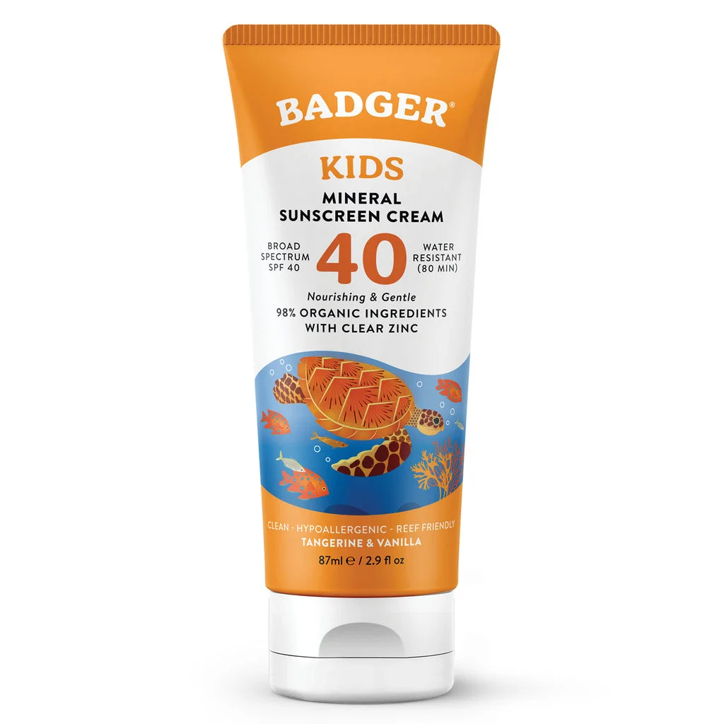Kem chống nắng cho bé Badger Kids Mineral Sunscreen Cream Tangerine & Vanilla