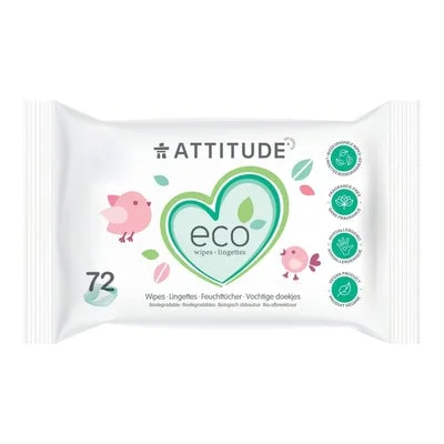 Attitude 100% Biodegradable Baby Wipes Fragrance Free