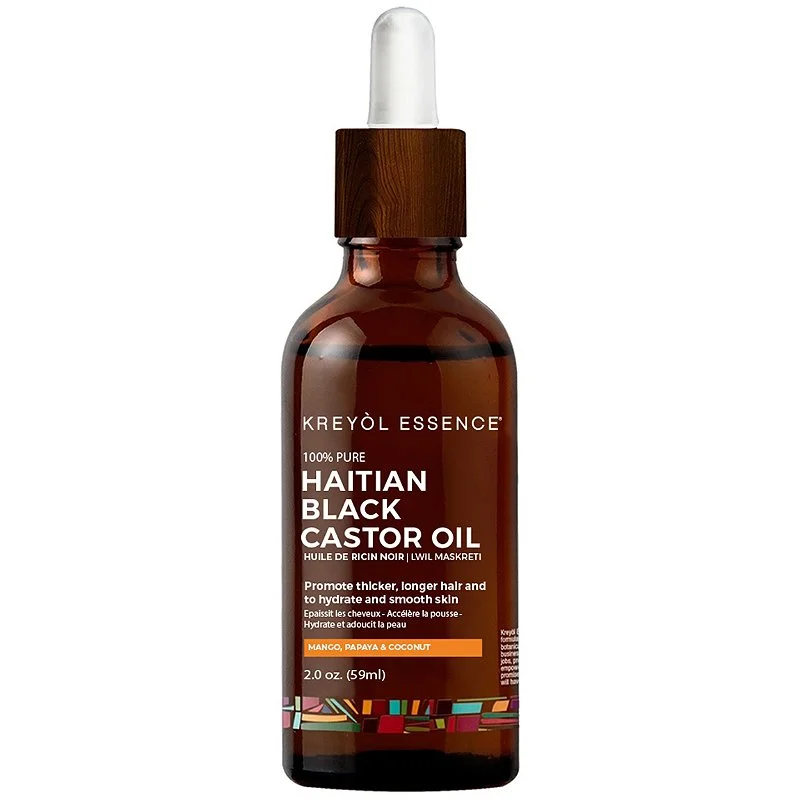Kreyol Essence 100% Pure Haitian Black Castor Oil Mango Papaya & Coconut