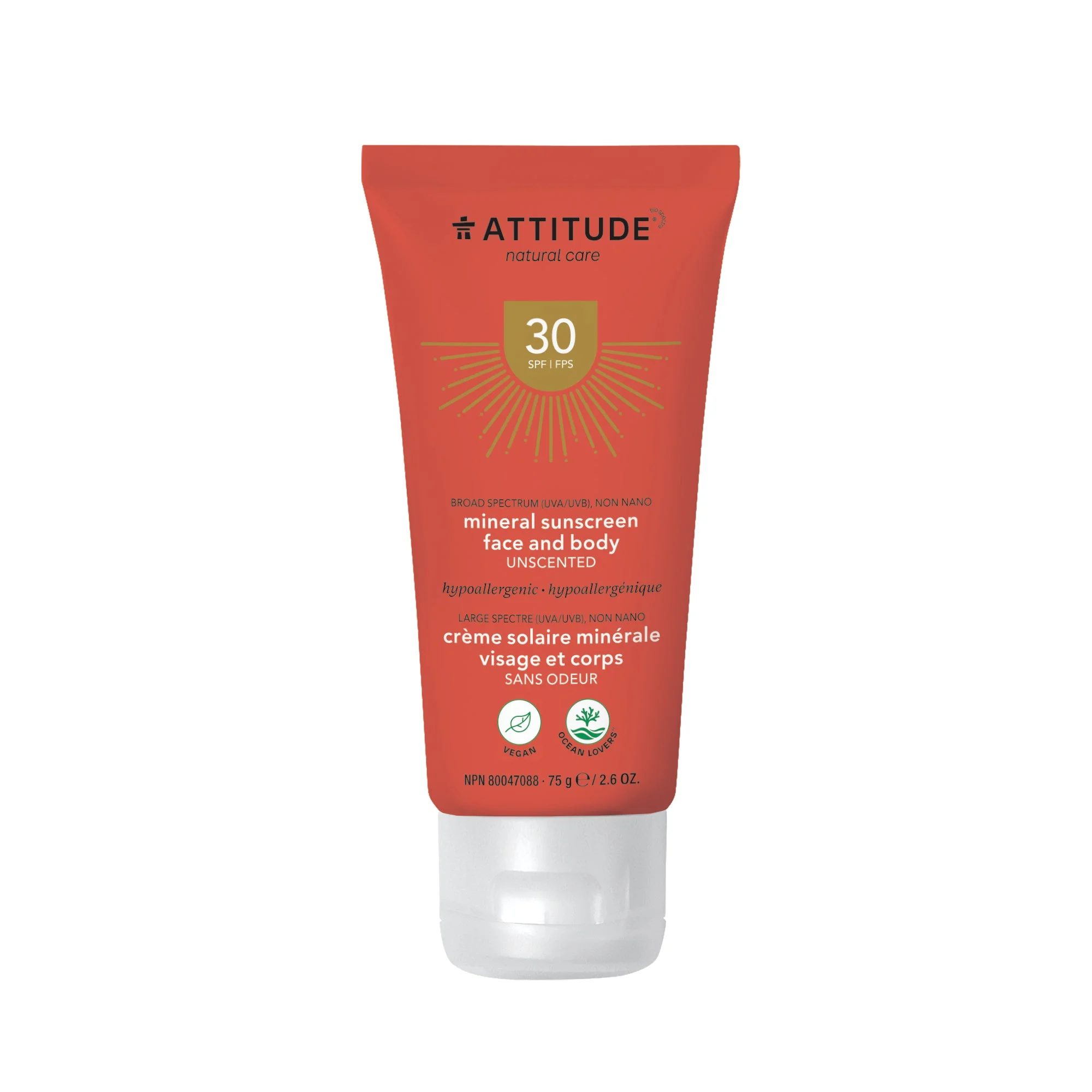 Kem chống nắng attitude Face and Body Sunscreen Lotion Fragrance Free SPF 30