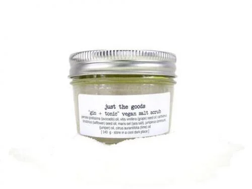 Just the Goods vegan salt body scrub gin tonic