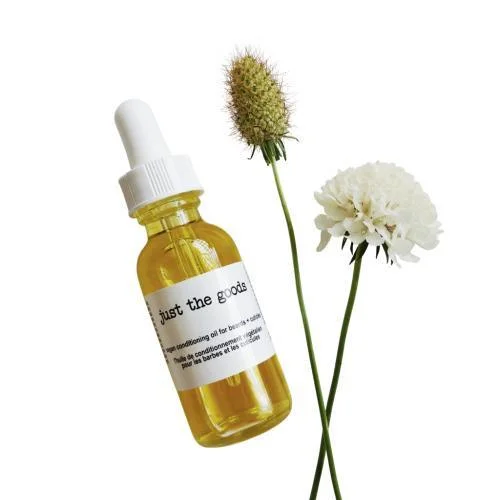 Just the Goods vegan conditioning oil for beards cuticles unscented