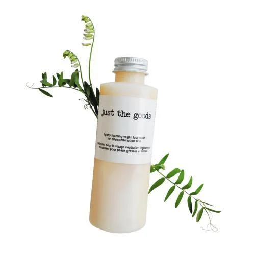 Just the Goods lightly foaming vegan face wash for oily combination skin