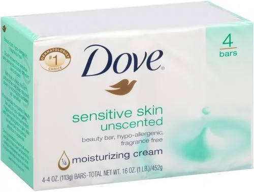 Xà phòng không mùi Dove Skincare Dove Sensitive Skin Beauty Bar Unscented