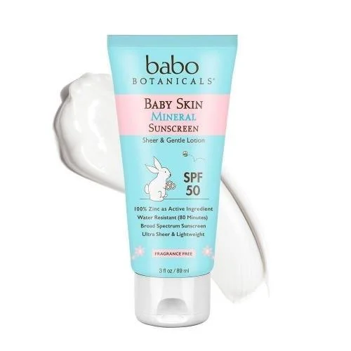 Babo Botanicals Baby Skin Mineral Sunscreen Lotion Fragrance Free SPF 50
