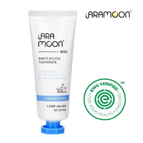 Kem đánh răng cho bé Aramoon Bebe Baby's Xylitol Toothpaste Fluoride Free Blueberry