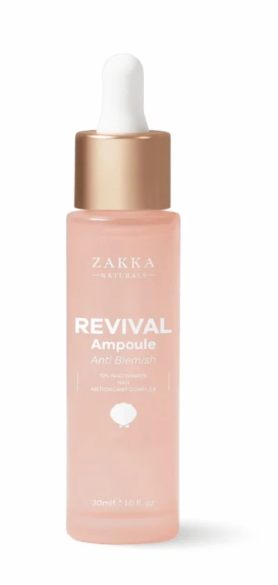 Tinh chất b3 giảm mụn mờ thâm Zakka Naturals Revival Ampoule Anti Blemish 10% Niacinamide
