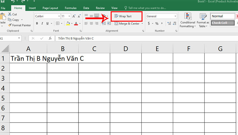 xuong-hang-trong-excel Wrap Text