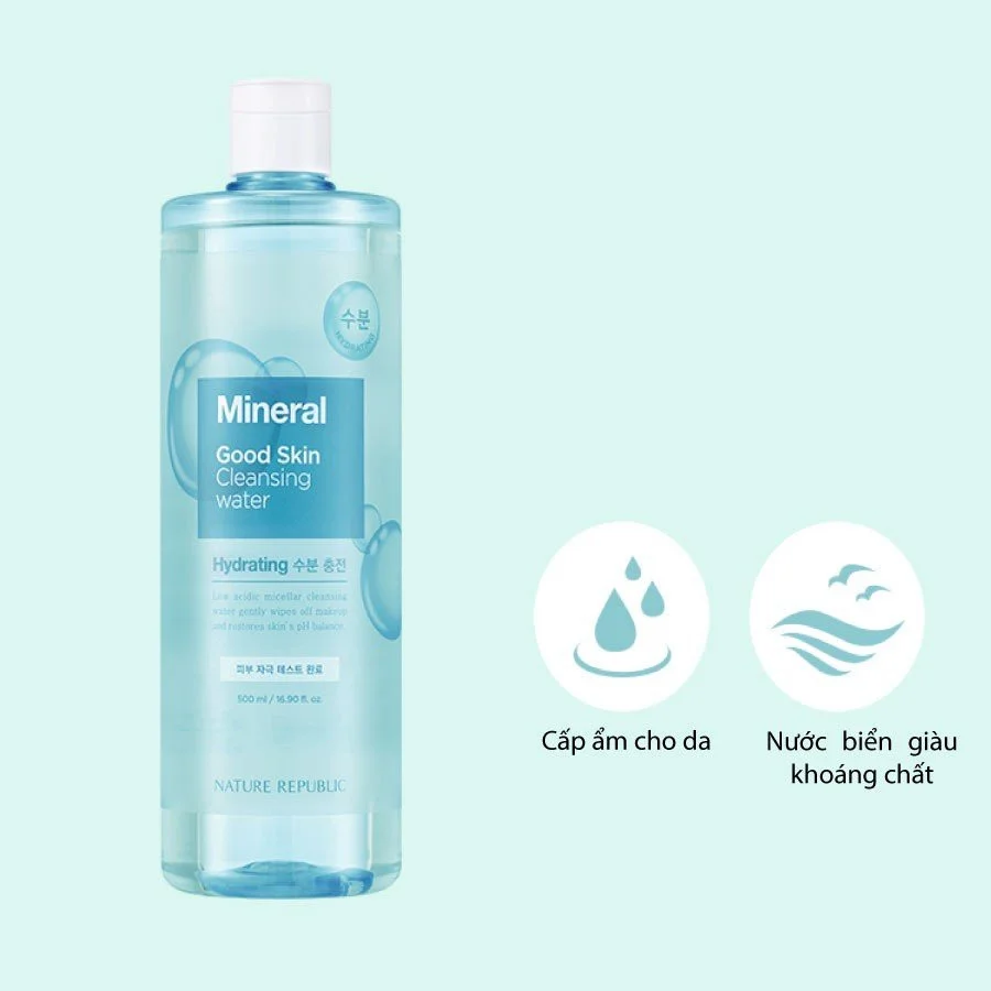 Nature Republic Nước tẩy trang dành cho mọi loại da Good Skin Mineral Ampoule Cleansing Water