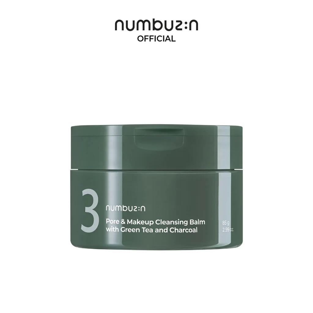 Sáp tẩy trang numbuzin No.3 Pore & Makeup Cleansing Balm với trà xanh và than