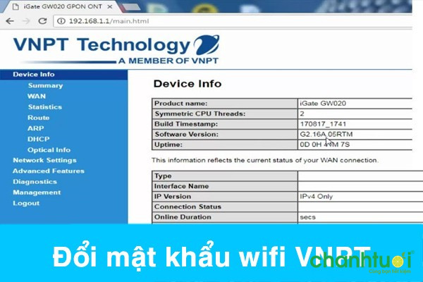 cách đổi mật khẩu wifi