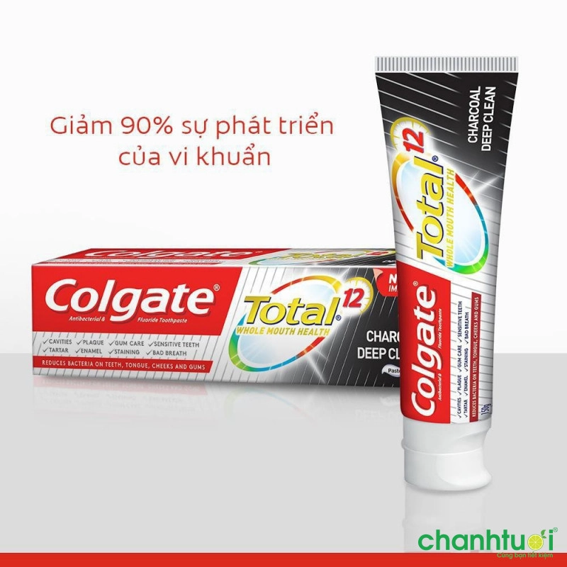 Kem đánh răng Colgate giúp giảm chảy máu nướu răng Total than hoạt tính
