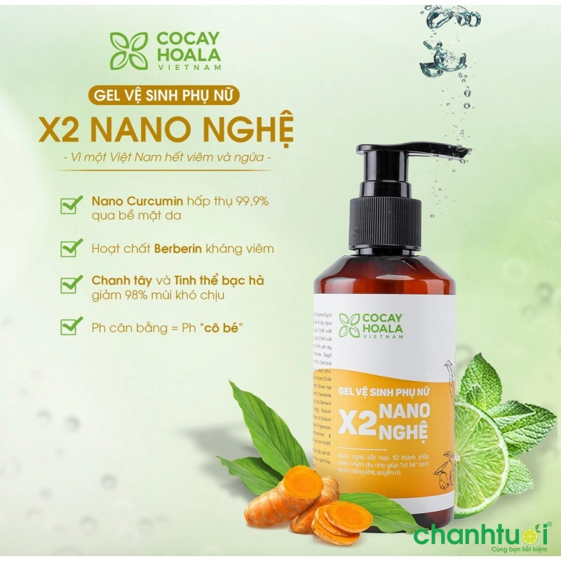 Dung dịch vệ sinh phụ nữ Gel X2 Nano nghệ