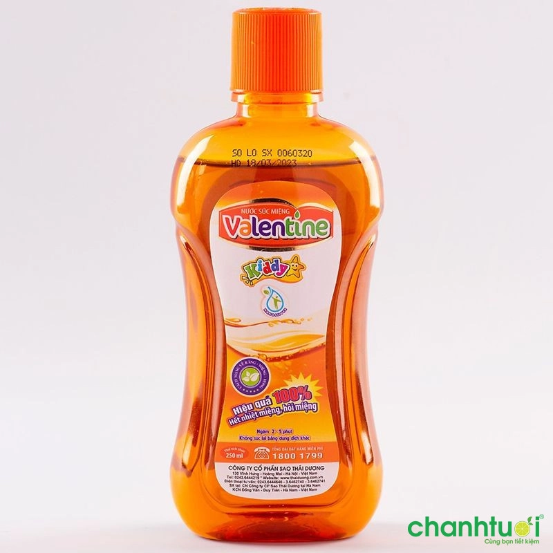 Nước súc miệng Valentine Kiddy 250ml (Trẻ em)
