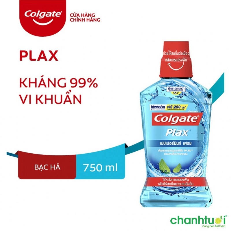 Nước súc miệng Colgate kháng 99% vi khuẩn Plax hương bạc hà