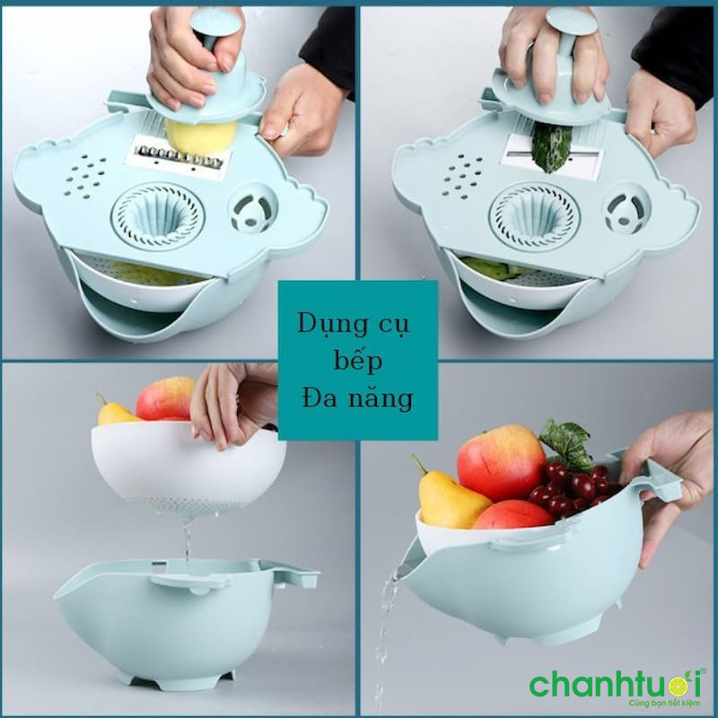 Bộ dụng cụ bào nạo cắt rau củ quả đa năng kiêm rổ đựng SAGOKER