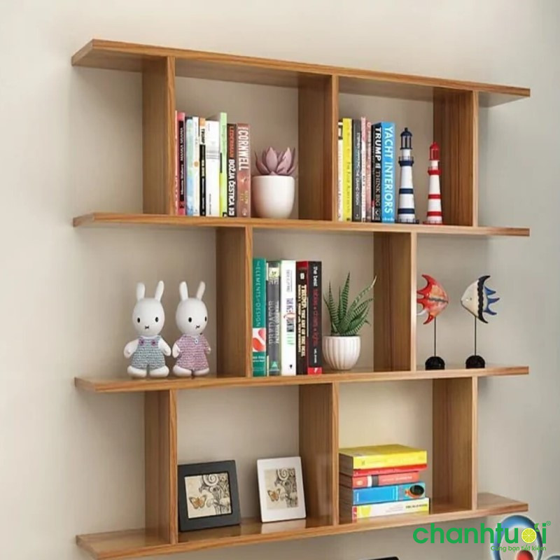 Kệ sách treo tường nhiều ngăn hình độc đáo