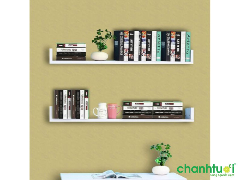 Kệ sách treo tường thanh gỗ hình chữ U