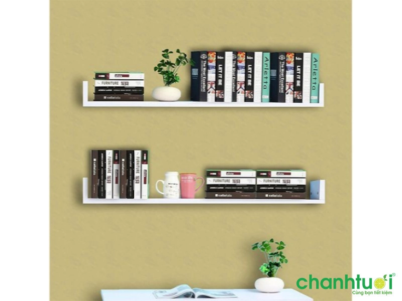 Kệ sách treo tường hình chữ u bằng gỗ |