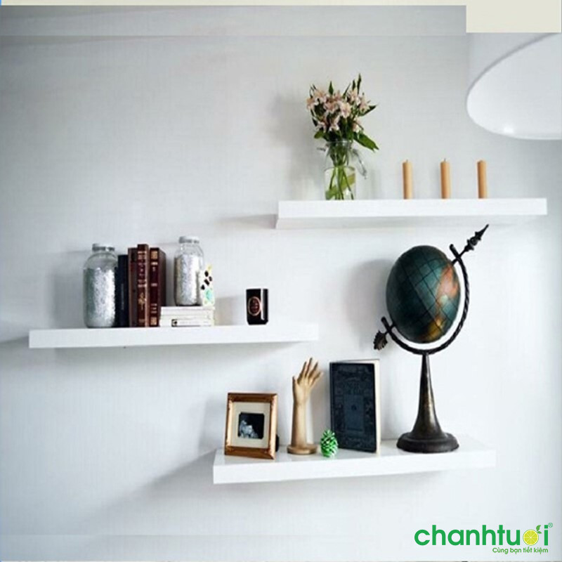 Kệ sách treo tường thanh ngang đơn giản