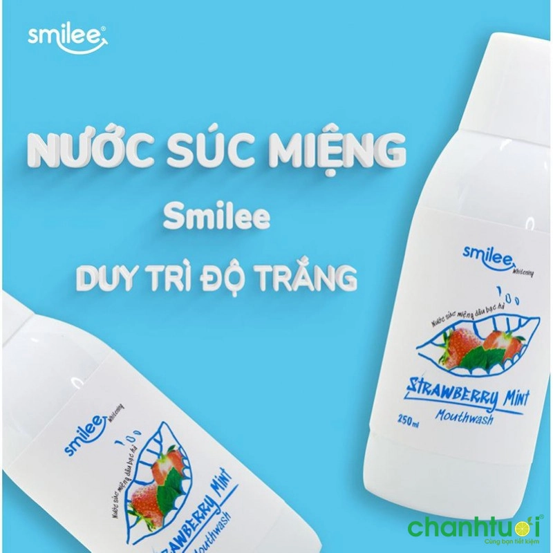 Nước súc miệng Smilee Giúp Răng Sạch Trắng Khỏe Mạnh, Hơi Thở Tươi Mát 250ml