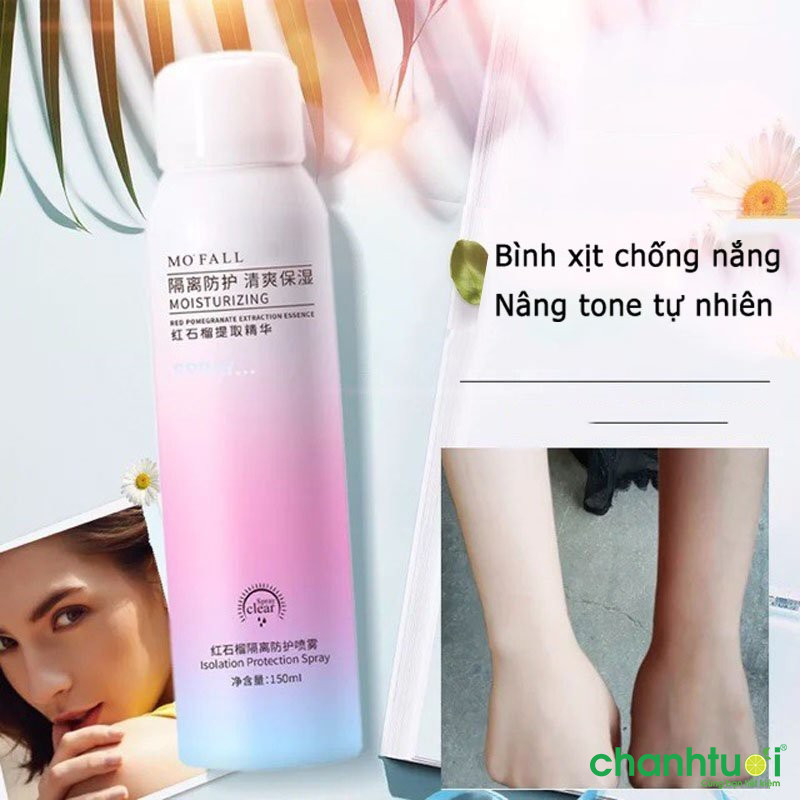 Xịt Chống Nắng Nâng Tone Mo'Fall 150ml Nội Địa Trung