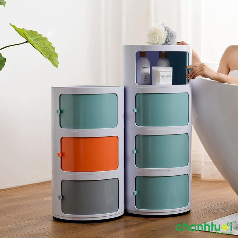 Tủ đựng đồ tròn phòng ngủ đầu giường có rãnh
