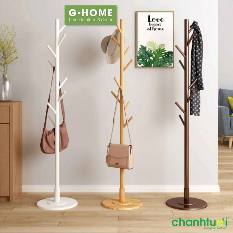 Cây treo quần áo gỗ Ghome thông minh
