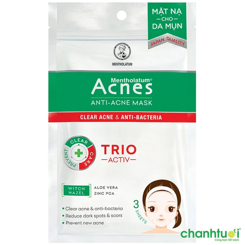 Mặt nạ chuyên biệt cho da mụn Acnes Anti-Acne Mask (3 miếng)